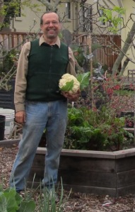 Me holding the last of my winter 2011-2012 cauliflowers.